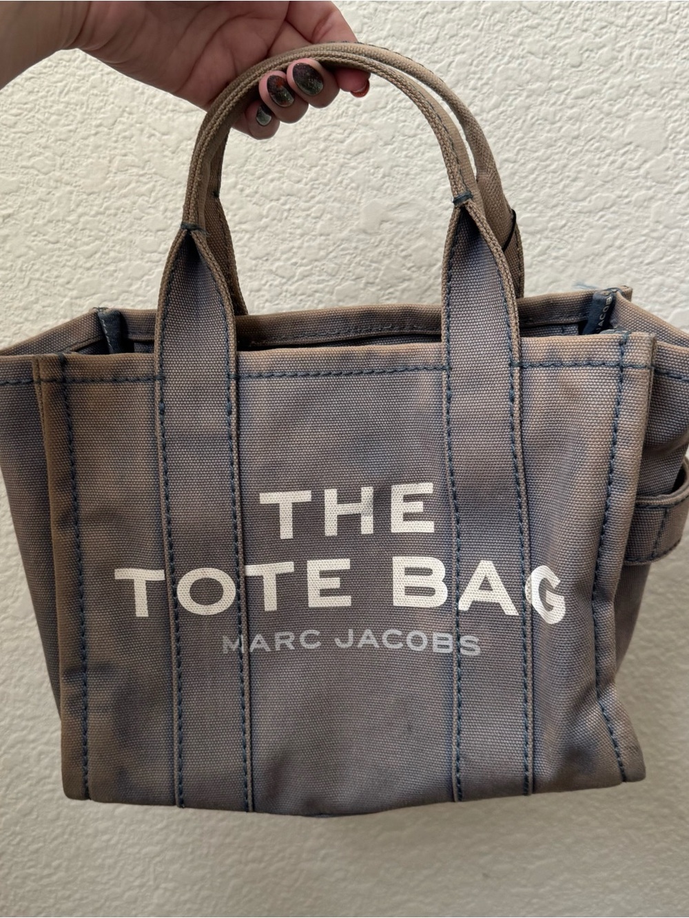 Marc jacobs the tote bag blue canvas small